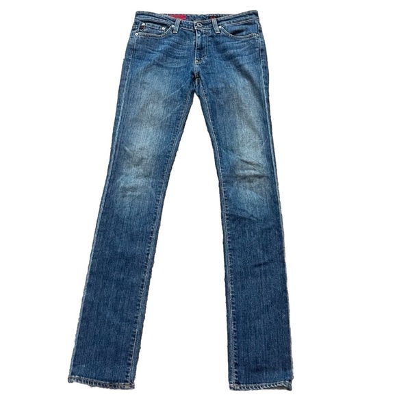 AG Adriano Goldschmied The Premiere Low Rise Skinny Jeans Blue Denim Size 26 - Picture 1 of 9